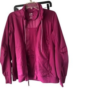 Adidas ClimaProof Women's Golf Zip-up Jacket Fuchsia Purple Size L